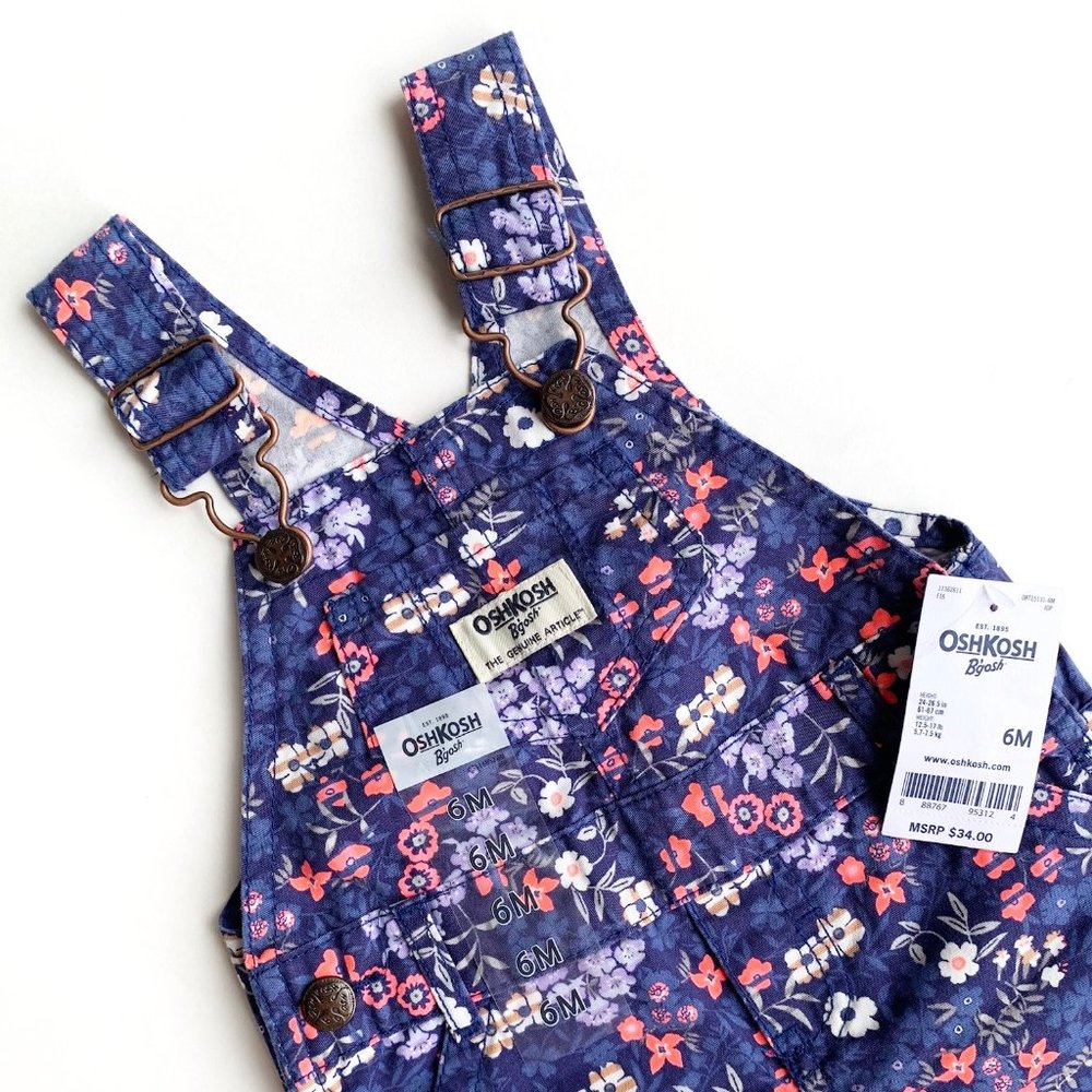 New with Tags: Purple Floral OshKosh Baby Overalls